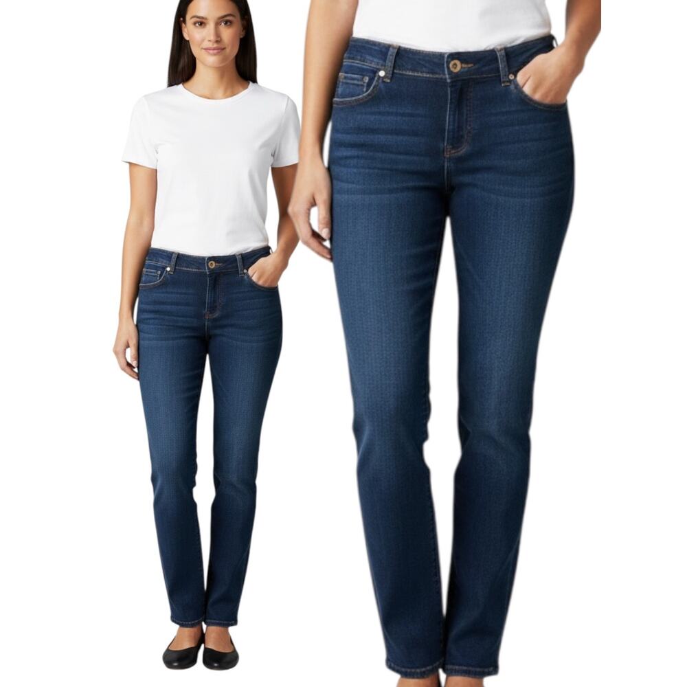 INC‎ Jeans Women's 6 Crop Straight Leg Curvy Fit Mid Rise Double Button